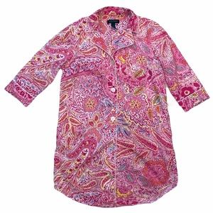 Lauren Ralph Lauren Pajama Dress Shirt Small PJs